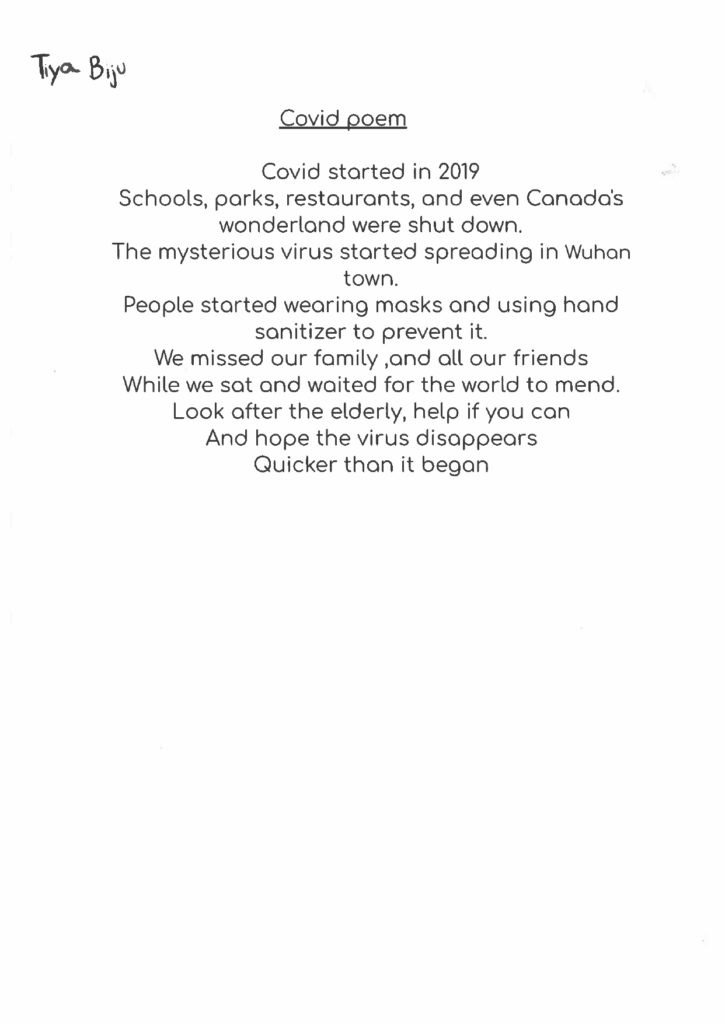 Tiya, age 12, Ontario