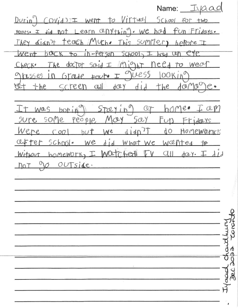 Iyaad, 8, Ontario