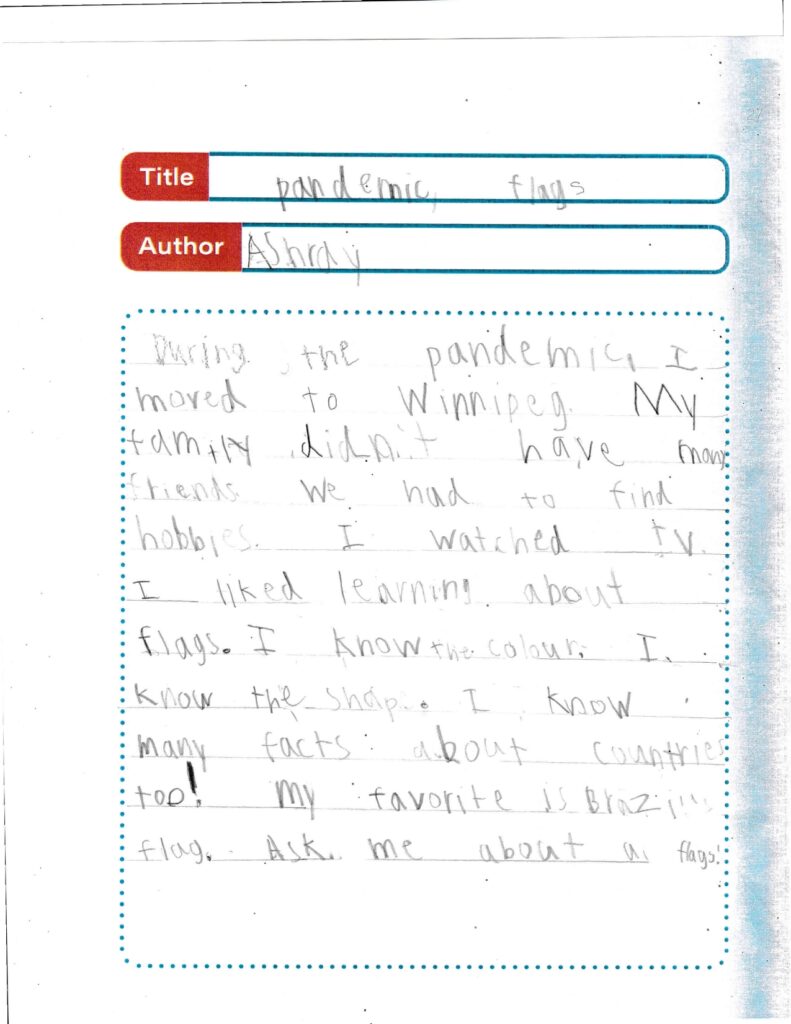 Ashray, age 7, Manitoba