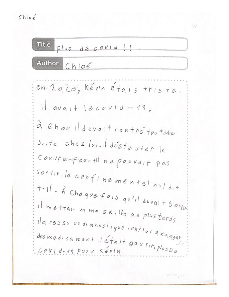 Chloé, age 9, Quebec