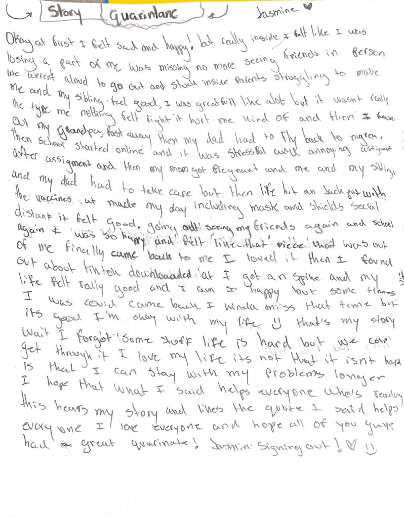 Jasmin, age 11, Ontario
