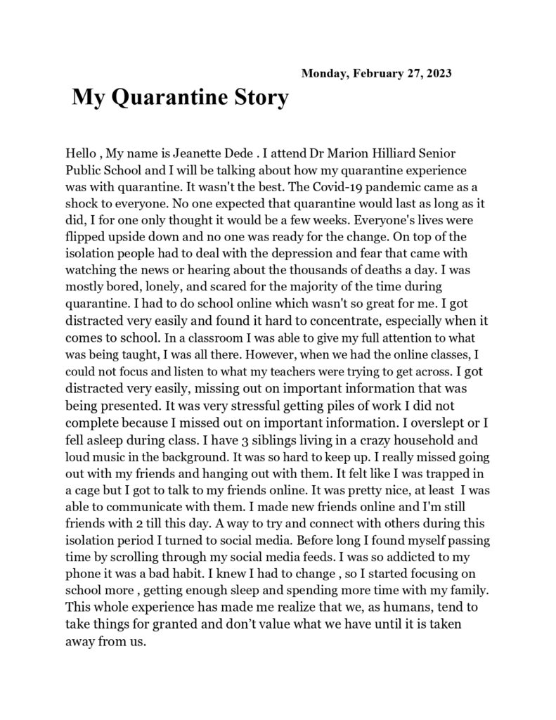 Jennifer, age 14, Ontario