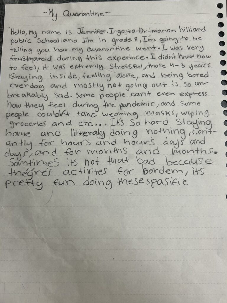 Jennifer, age 14, Ontario