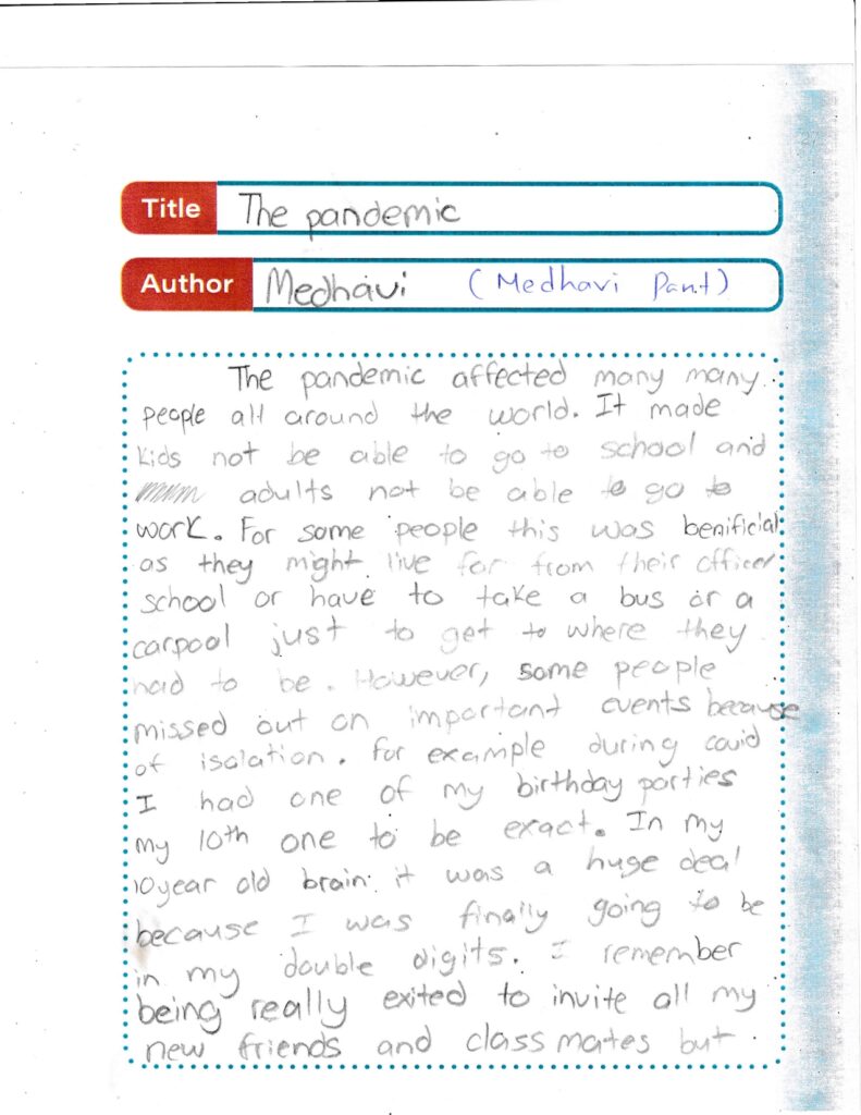Medhavi, age 12, Manitoba