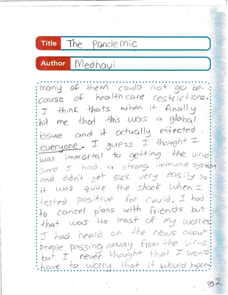 Medhavi, age 12, Manitoba